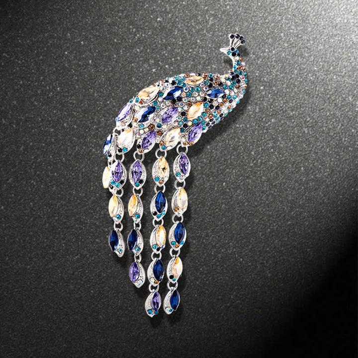 Women's Grazioso Peacock Fringe Brooch