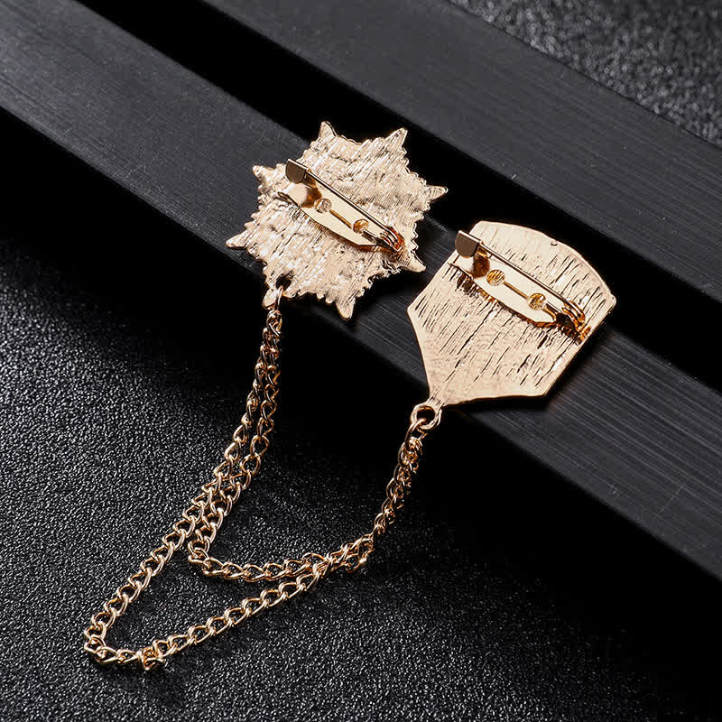 Men's British Tassel Star Medal Brooch