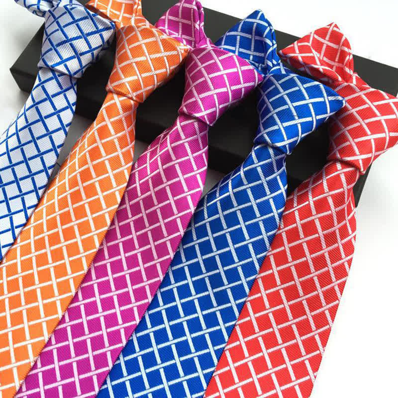 Men's Bright Woven Checked Necktie - image 1