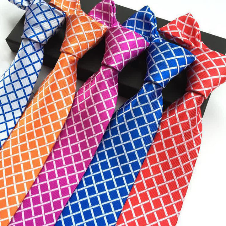 Men's Bright Woven Checked Necktie - image 1