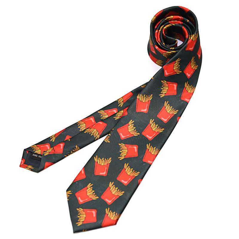Men's Creative Funny Printed Necktie - Fried Chips - image 9