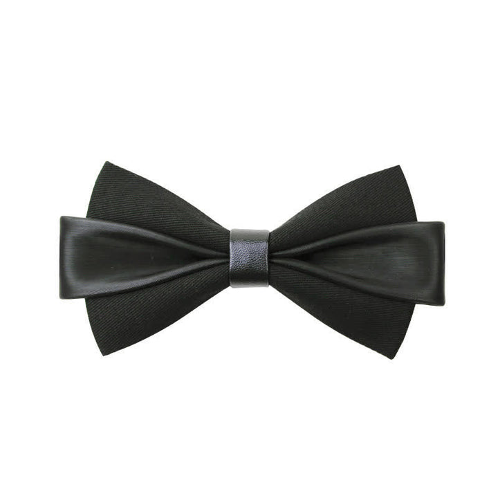 Men's Double Color PU Leather Bow Tie