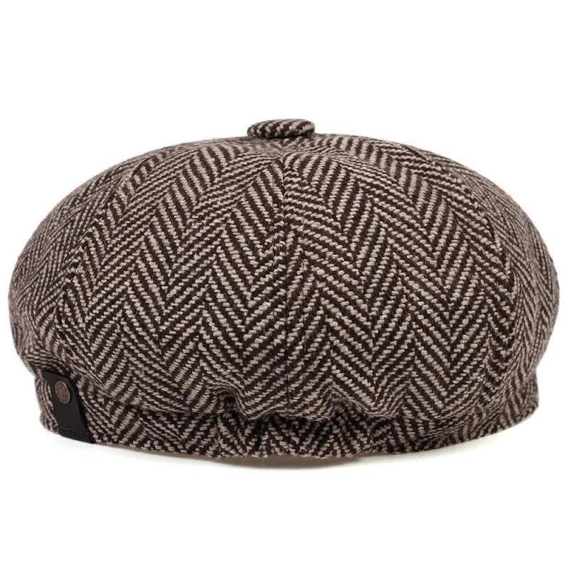 Peaky Blinders Herringbone Octagonal Beret Cap