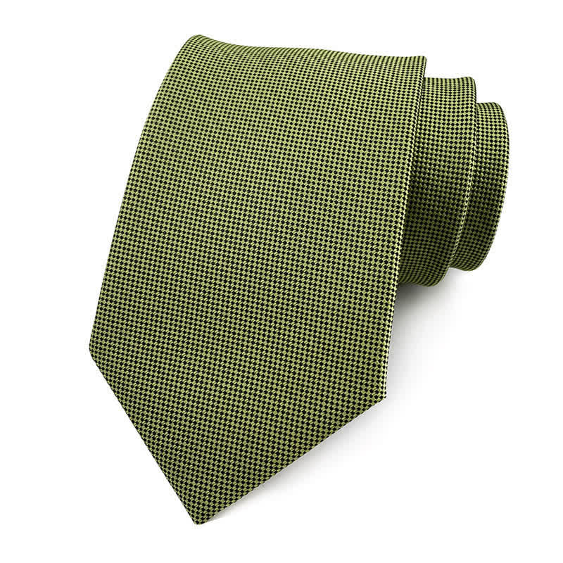 Men's Simple Solid Color Skinny Necktie - Olive Green - image 9