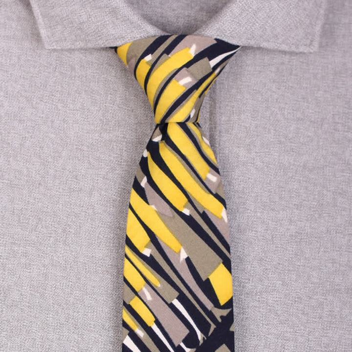 Men's Black & Yellow Crowds Necktie - image 1