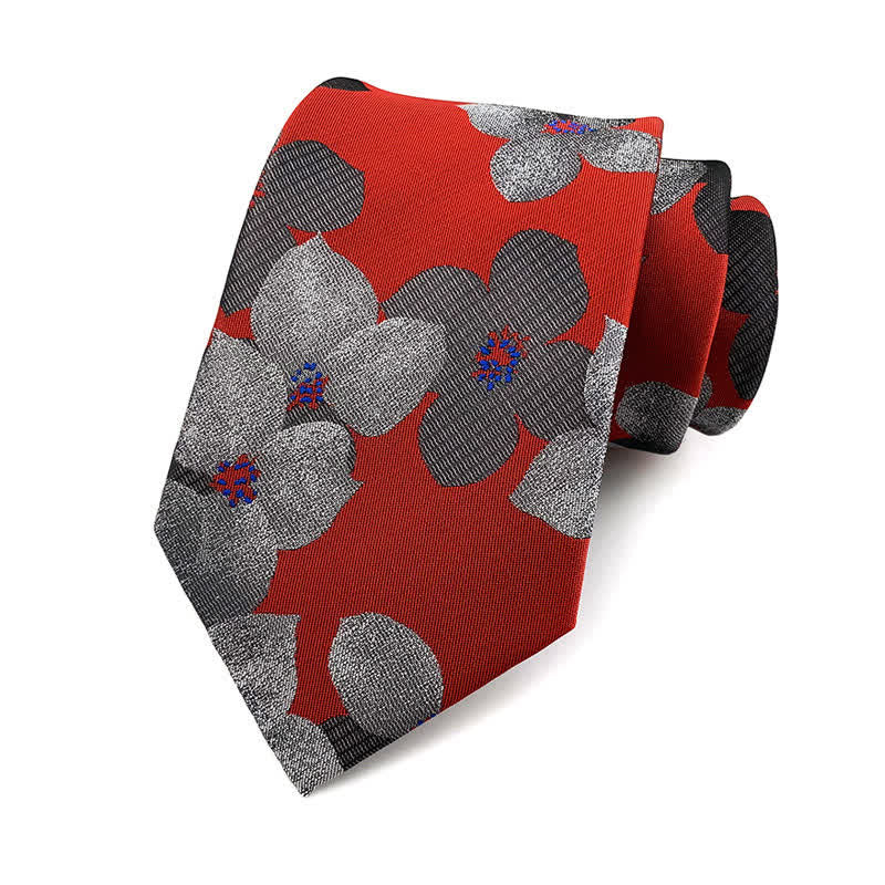 Men's Elegant Large Blossom Floral Necktie