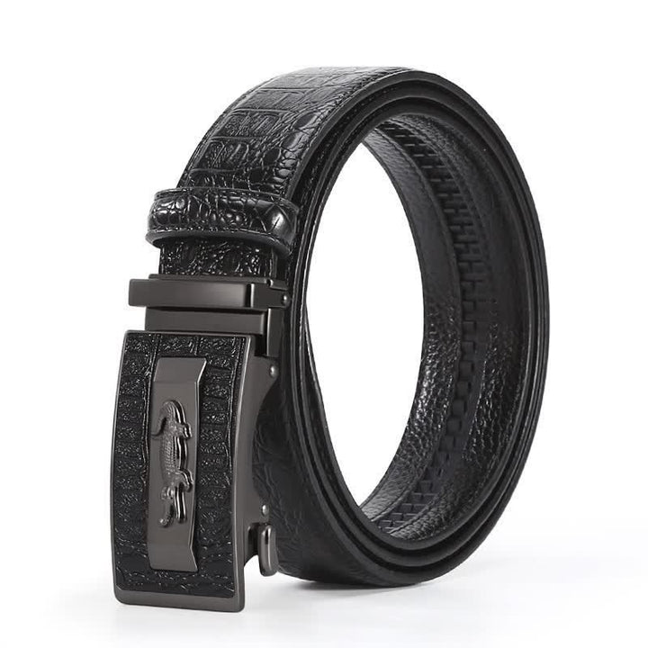 Men's Crocodile Pattern Automatic Buckle Leather Belt