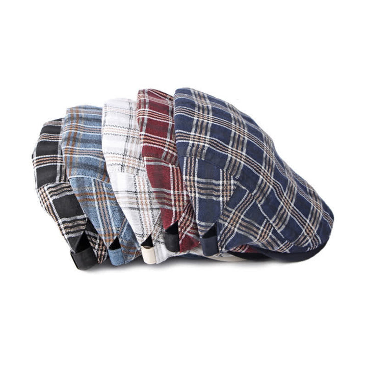 Travel Casual Checkered Beret Flat Cap