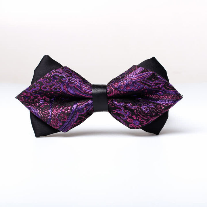 Men's Gold Hue Paisley Pointed Bow Tie