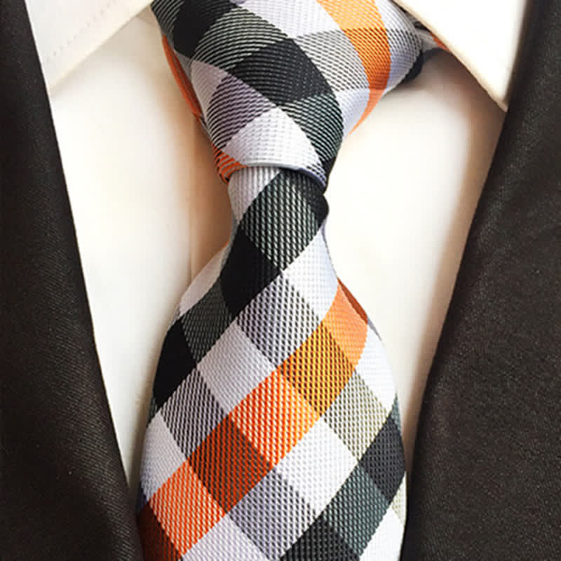 Men's Multi-colored Checked Formal Necktie