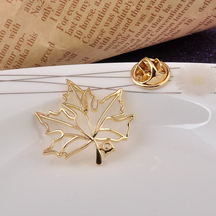 Women's Autumn Gold Maple Leaf Brooch