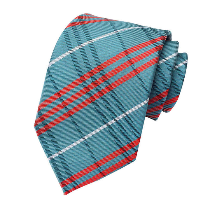 Men's Dashing Scottish Plaid Necktie - Turquoise - image 0