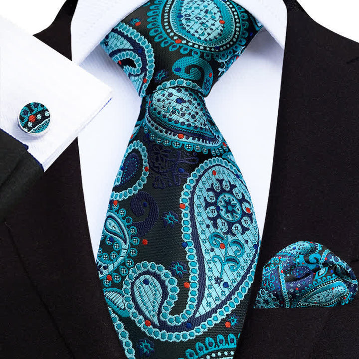 3Pcs Men's Exotic Palace Paisley Necktie Set