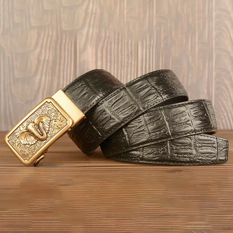 Men's Punk Elephant Alligator Pattern Leather Belt