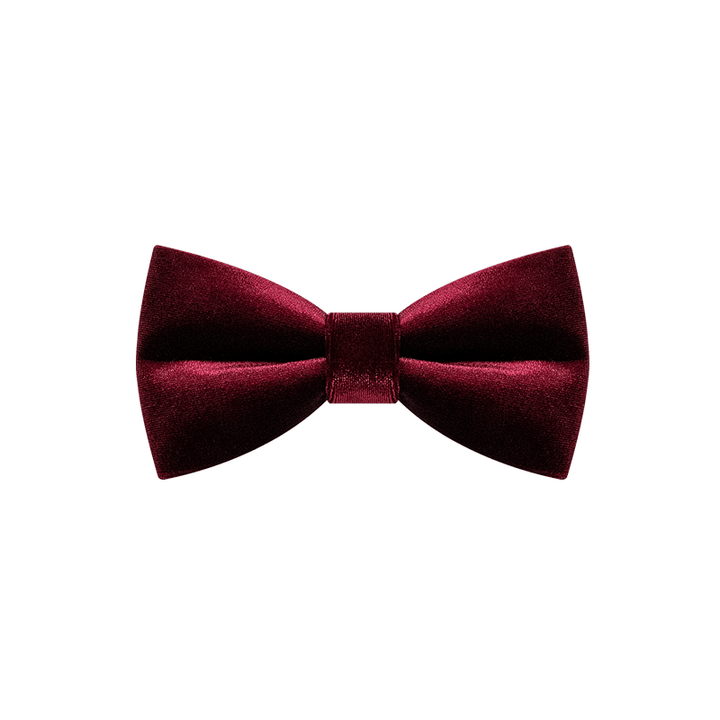 Men's Burgundy Solid Color Velvet Bow Tie