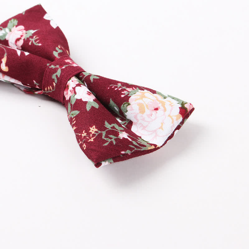 Men's Cotton Forest Floral Printing Bow Tie