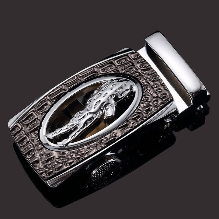 Men's DIY Hollow Crocodile Automatic Buckle Leather Belt