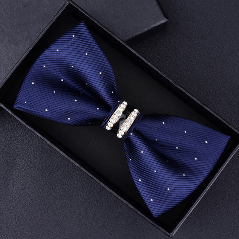 Men's Floral Paisley Striped Rhinestone Bow Tie