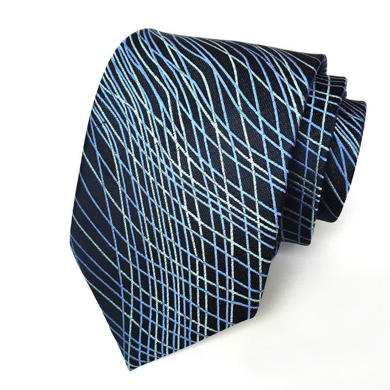Men's Artistic Geometric Abstract Necktie - Tangled Lines - image 2