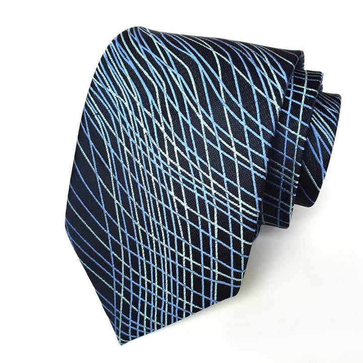 Men's Artistic Geometric Abstract Necktie - Tangled Lines - image 2