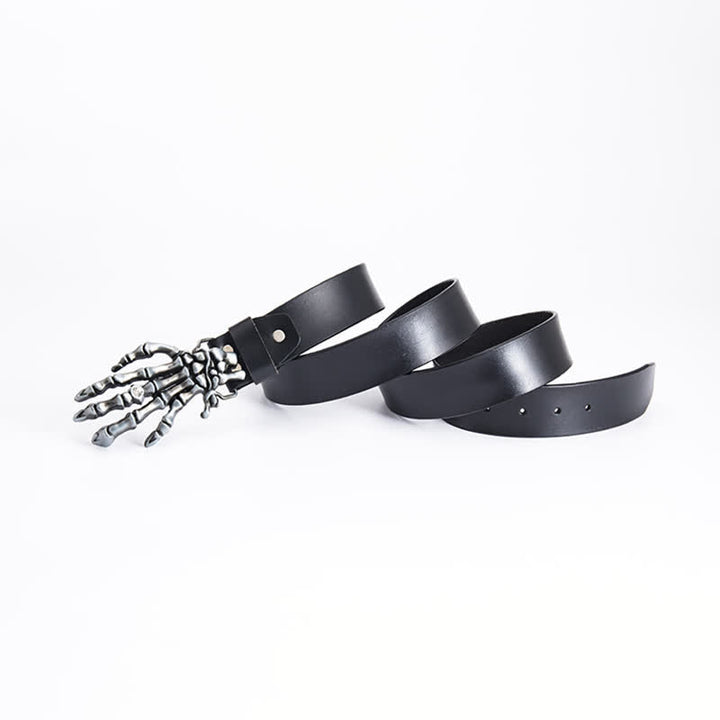 Men's Rock Punk Skeleton Hand Leather Belt