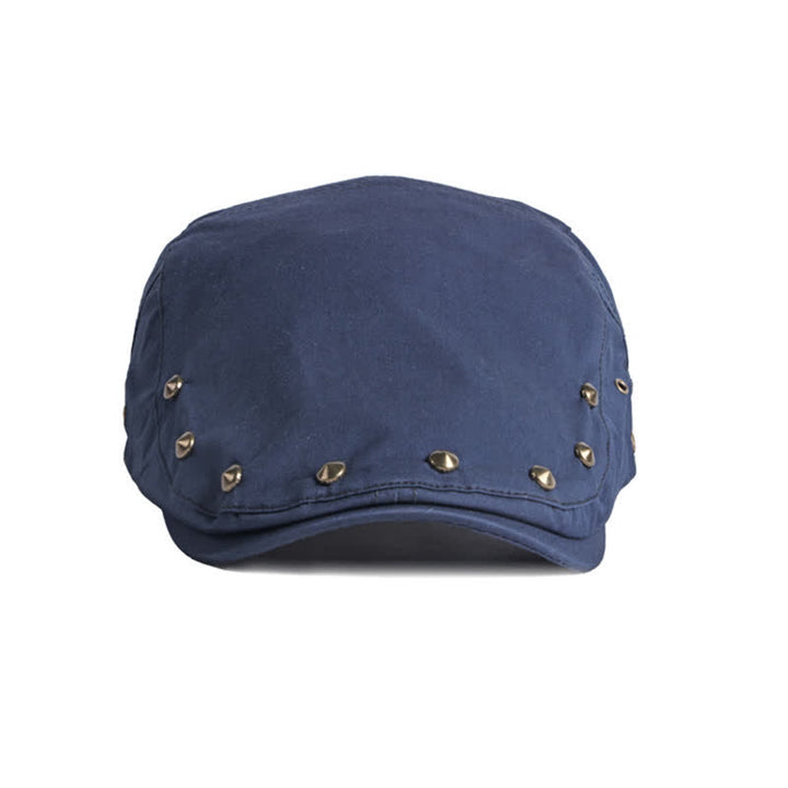 Hip Pop Rivet Cotton Flat Cap Beret