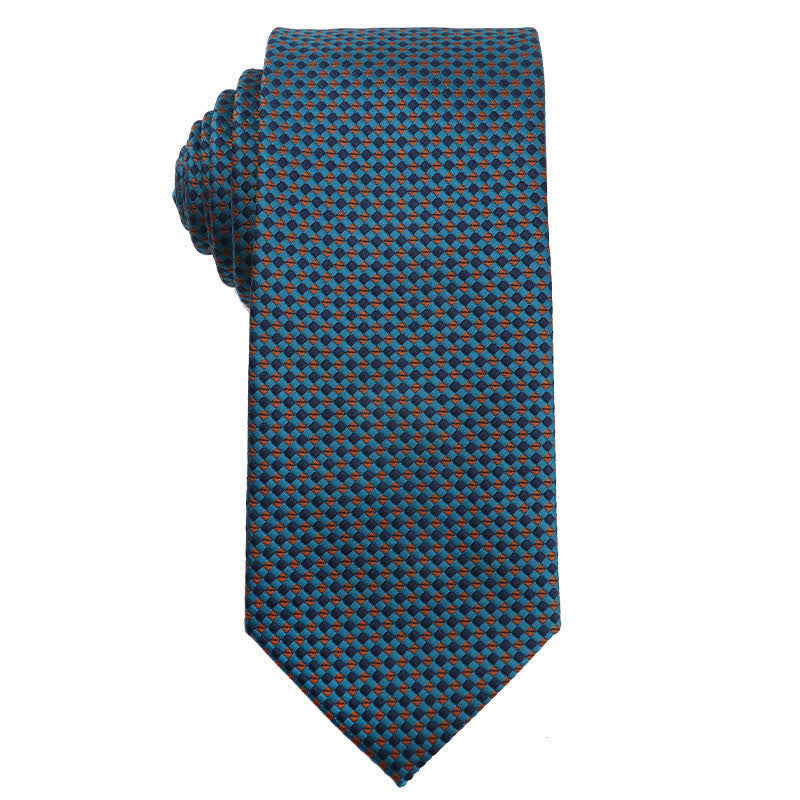 Men's Artsy Jasper Turquoise Series Necktie - Turquoise Check - image 9