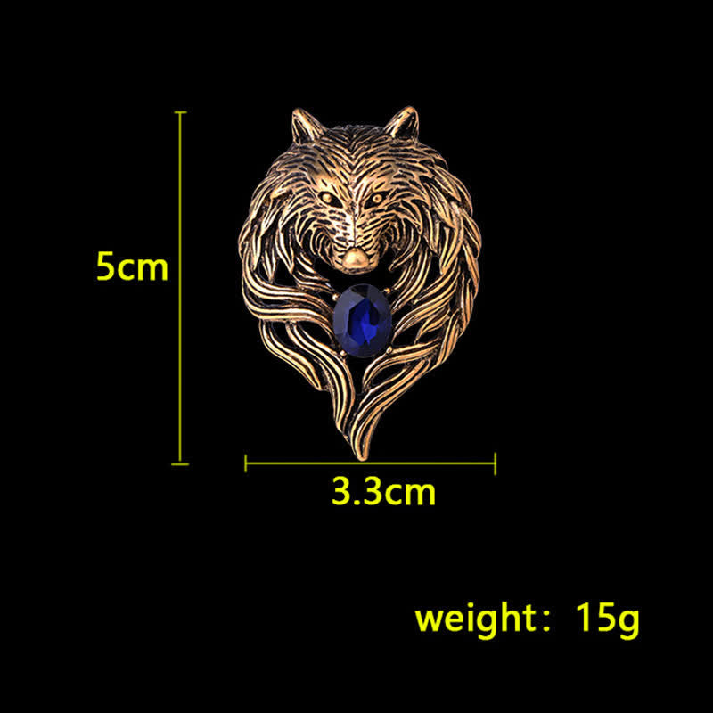 Men's Legend Wolf Head Brooch