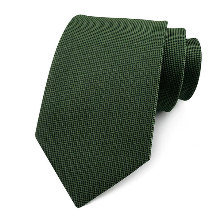Men's Simple Solid Color Skinny Necktie - Green - image 8