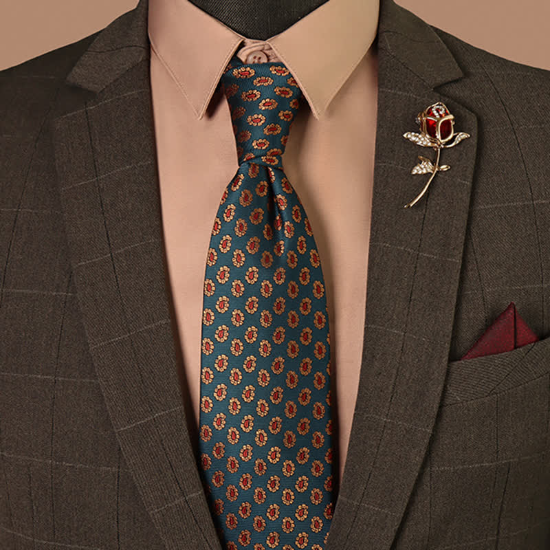 Men's Novelty Micro Paisley Floral Necktie - image 0