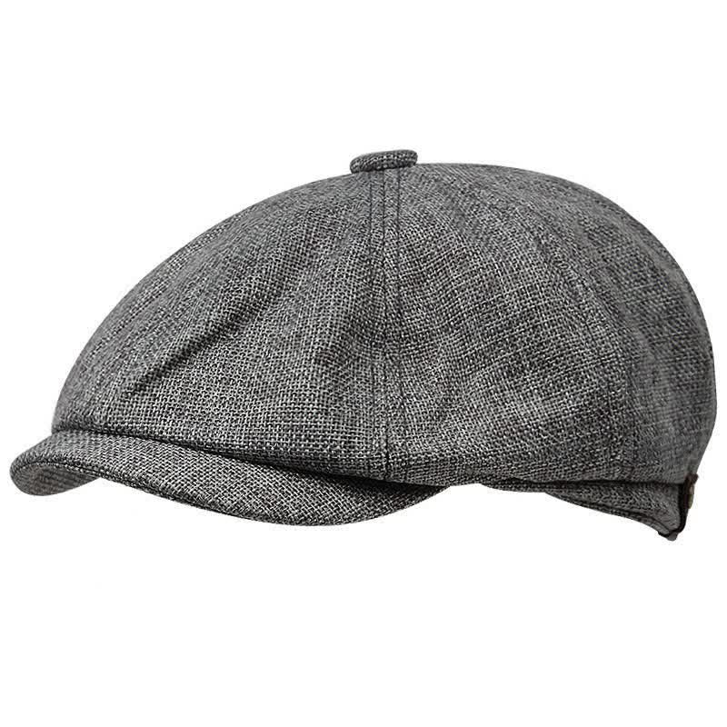 Simple Cool Octagonal Newsboy Beret Cap - Gray - M (22"-22 7/8") - image 2