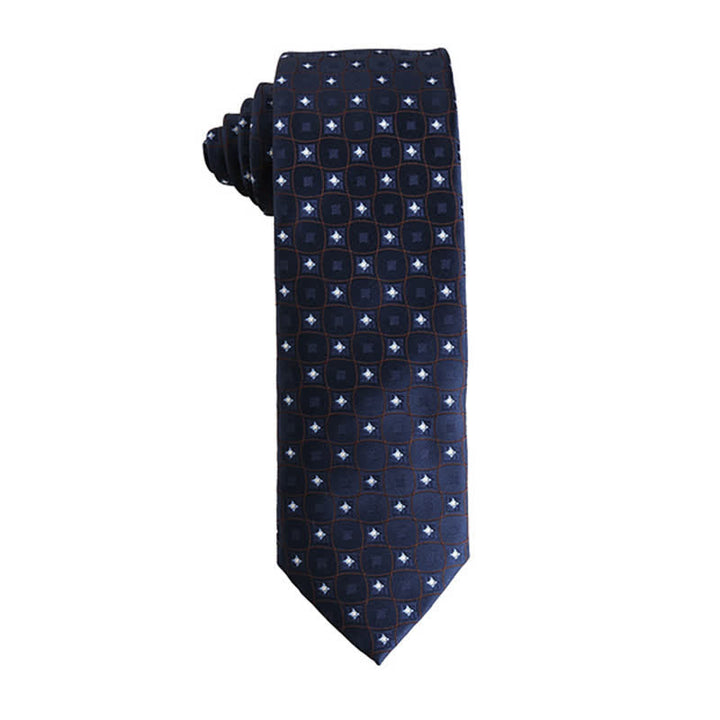 Men's Dynamic Shade of Blue Series Necktie - Star & Check - image 7
