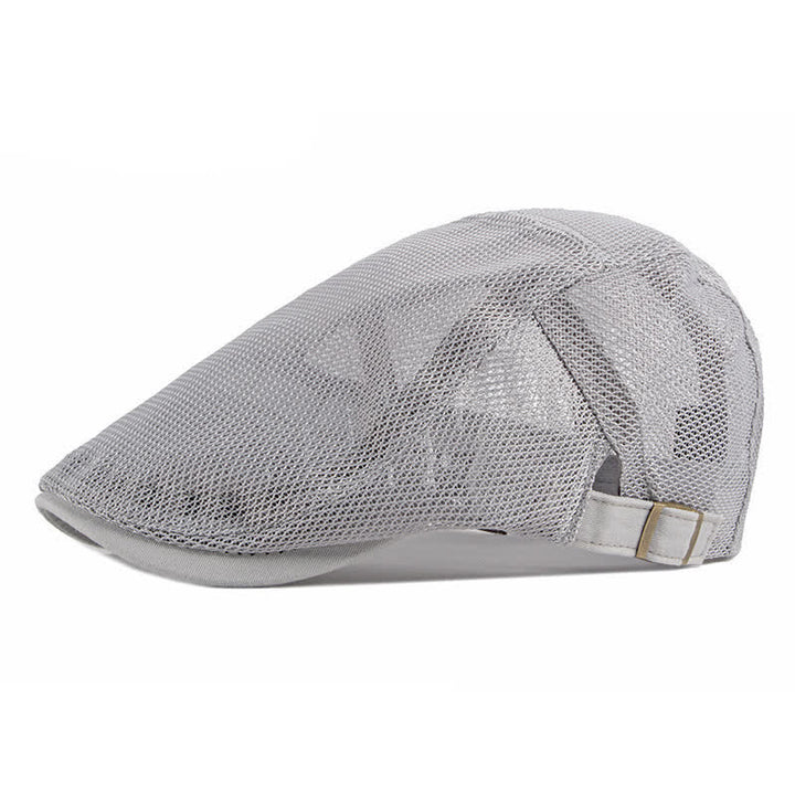 Breathable Sunhat Hollow Mesh Flat Cap Beret