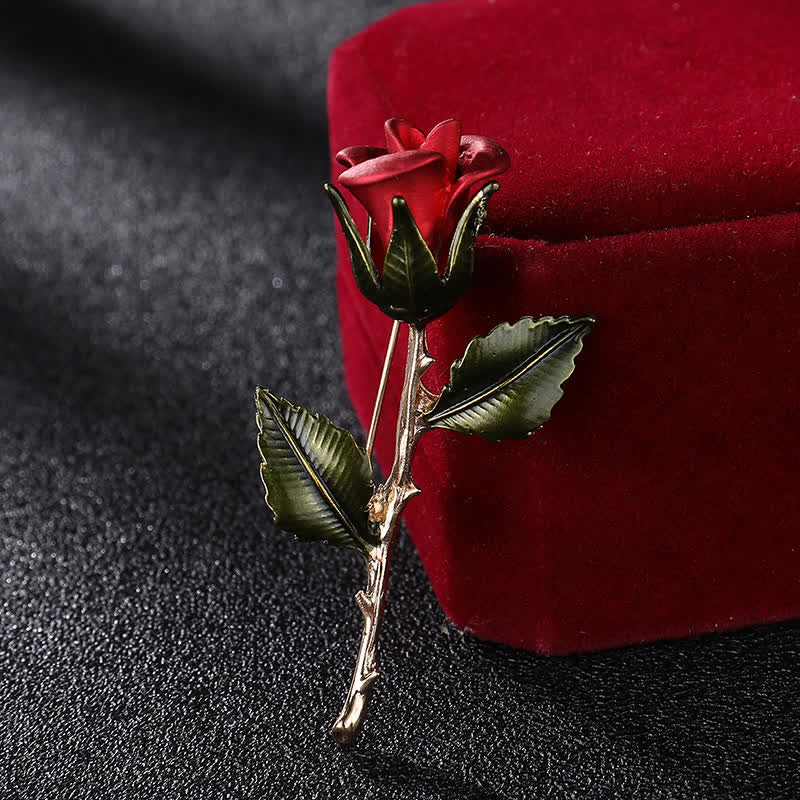 Men's Romantic Gold Rose Brooch