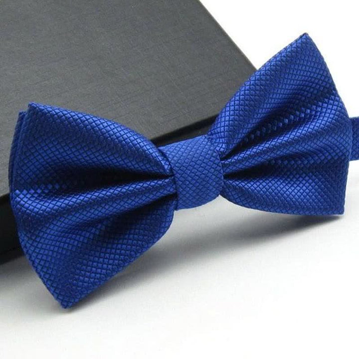 Men's Micro-checked Basic Color Bow Tie