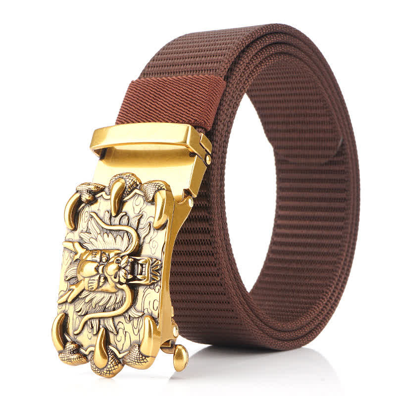 Men's Casual Dragon Decor Nylon Belt