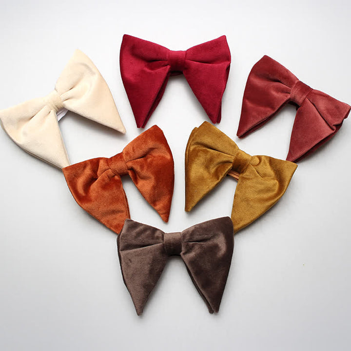 Men's Velvet Oversized Pointed Wedding Bow Tie