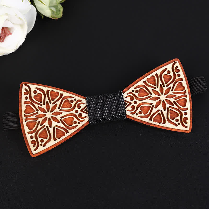 Men's Majestic Floral Wooden Bow Tie