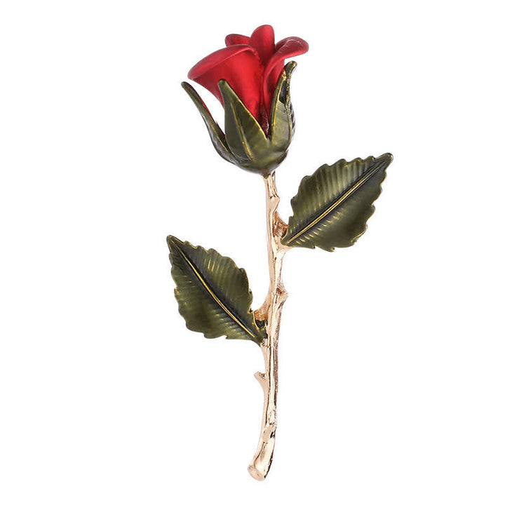 Men's Romantic Gold Rose Brooch