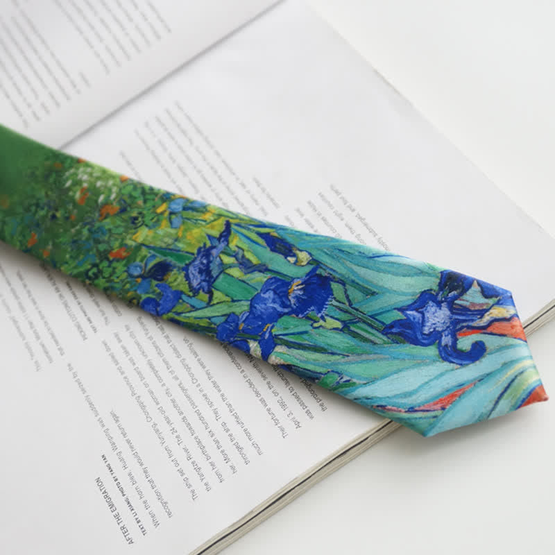 Men's Creative Oil Printing Iris necktie