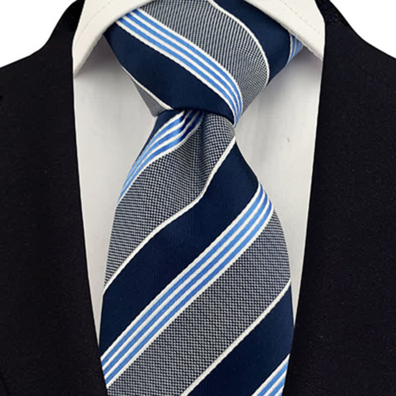 Men's Traditional Repp Striped Office Necktie - image 1