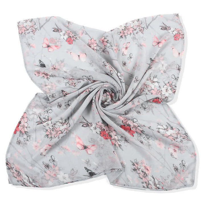 Women's Elegant Vibrant Floral Long Wrap Scarf