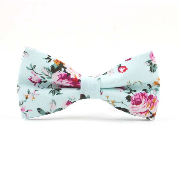 Men's Dyeing Rose Leaves Floral Bow Tie