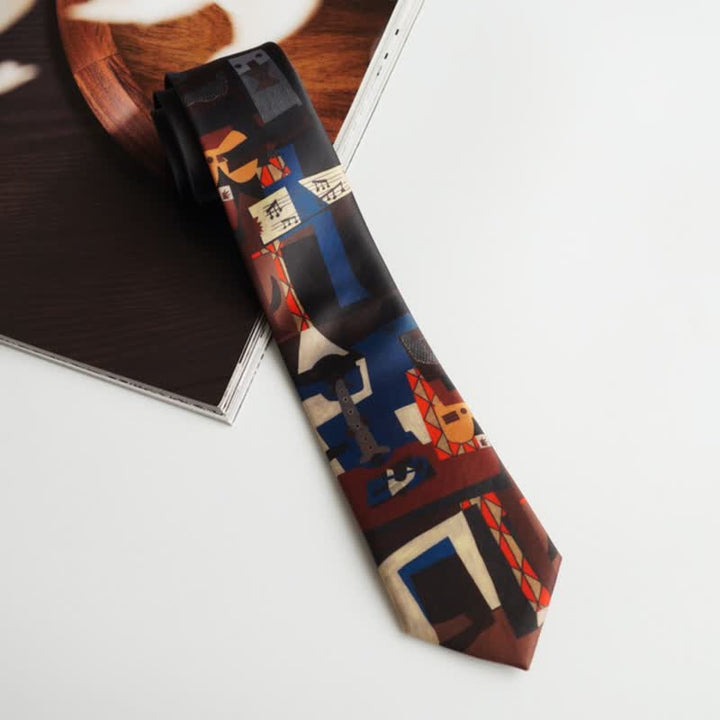 Men's Black & Red Three Musicians Necktie