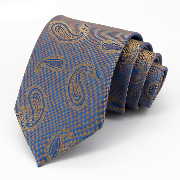 Men's Kaleidoscope Blue & Gold Paisley Necktie