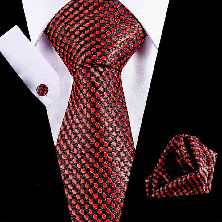 3Pcs Men's Oval Dots Necktie Set