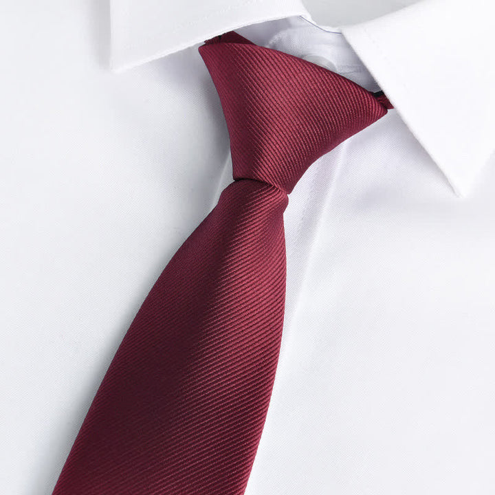 Men's Solid Color Zipper Tie Adjustable Necktie