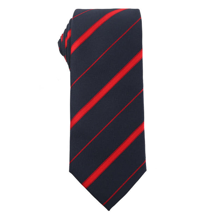 Men's Energetic Red Black Series Striped Necktie