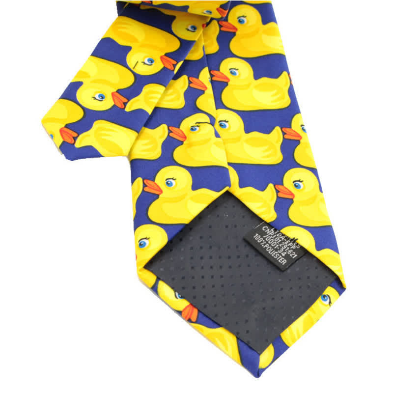 Men's Funny Yellow Barney Duck Necktie