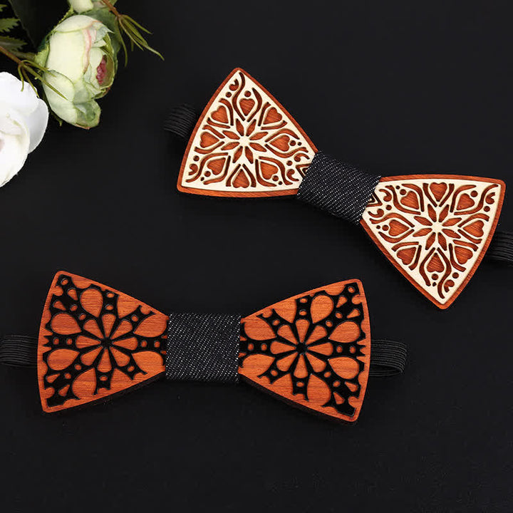 Men's Majestic Floral Wooden Bow Tie